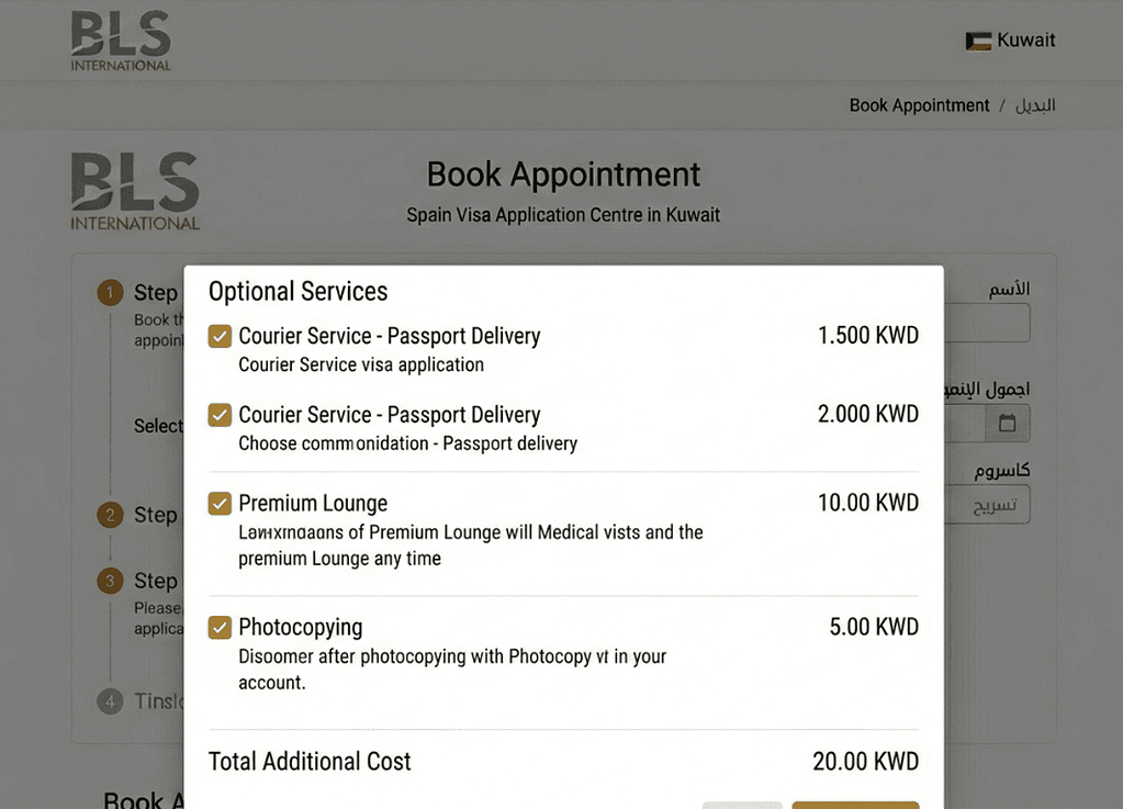 خدمات اخرى حجز موعد فيزا اسبانيا