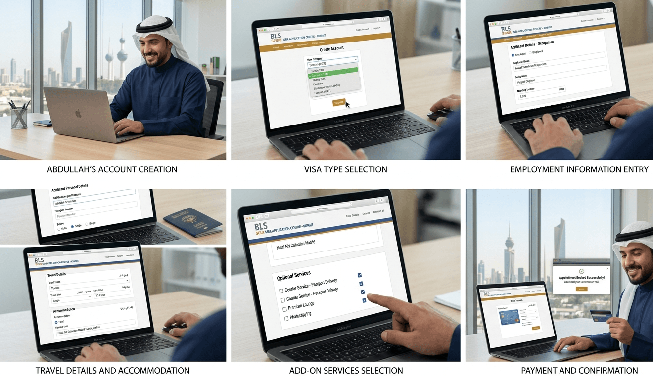 حجز موعد فيزا اسبانيا من الكويت مثال عملي